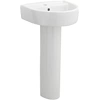Lavabo en Cerámica de 420mm con Pedestal - Minimalista